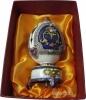 Schmuckei Fabergèstil mit Karussellpferd und Spieluhren-Miniaturwerk in Geschenkbox