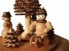 Kunstvolle Holz Spieluhr Winterkinder aus dem Erzgebirge, Ansicht auf Schlittenkind