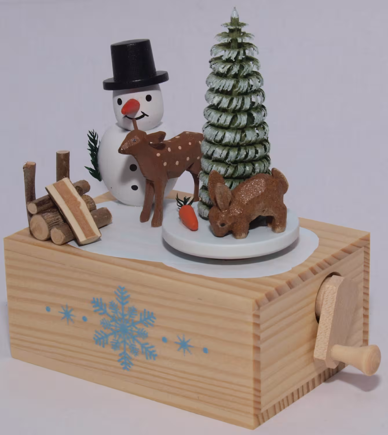 222/125 Seiffen Erzgebirge - Spieldose Klimperkästchen Schneemann Draufsicht