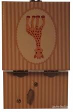 Spieldose  "Sophie la girafè " von Trousselier, geöffnet, Ansicht Rückseite