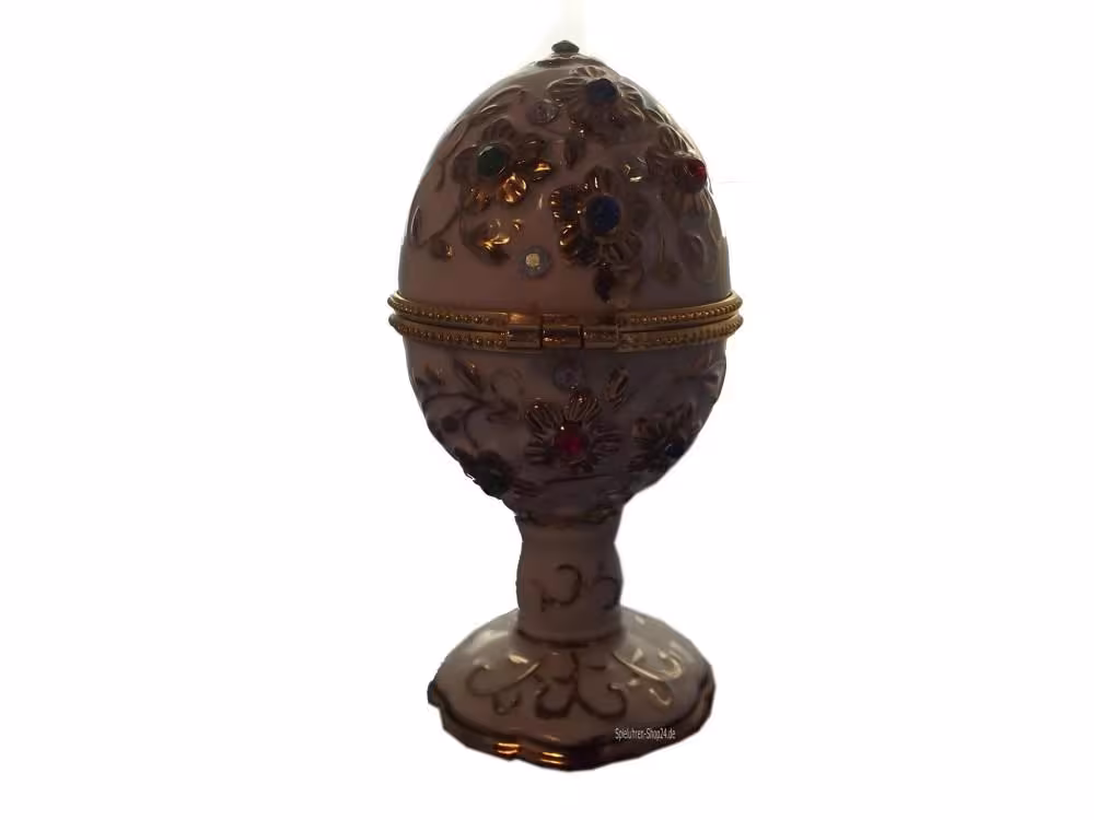 Schmuckei nach Fabergè Art in weiß, Ansicht Rückseite geschlossen