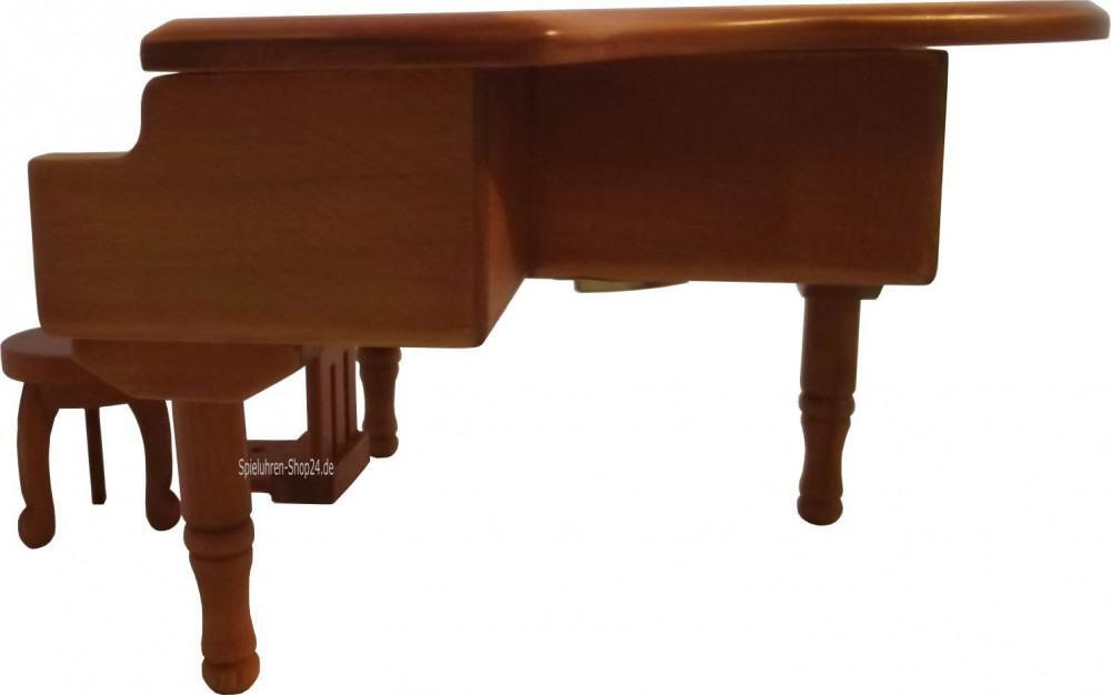 Holz-Flügel mit Spieluhr von Böhme Music, Blick auf die Seite, Deckel geschlossen