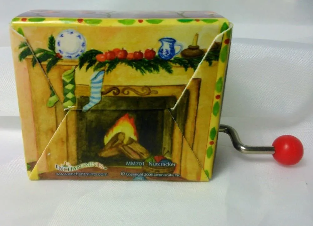 Spieluhr Handkurbel in stabiler Ummantelung, Weihnachts-Collektion, Rückseite mit gemütlicher