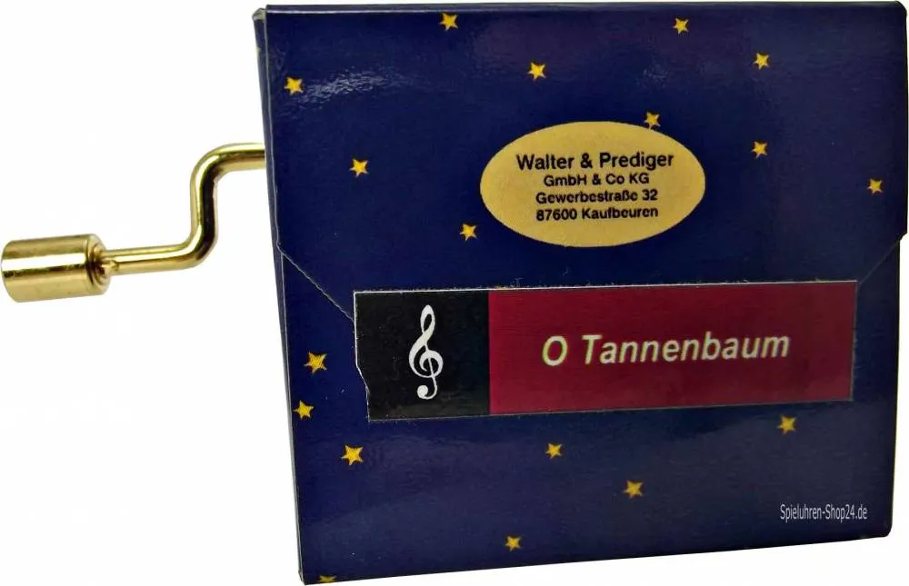 Hand-Kurbelspielwerk Weihnachten, Rückseite, O Tannenbaum