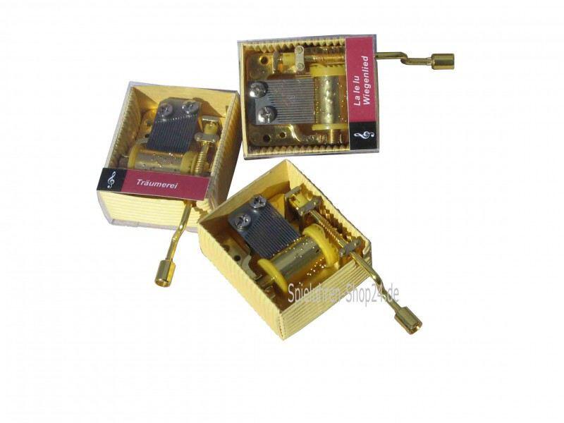 Handkurbelwerk messingfarben im Klarsichtschuber