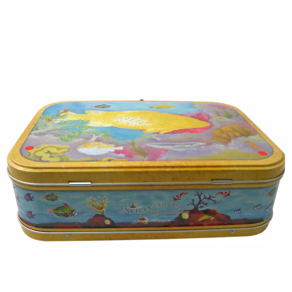 Lunchbox "Korallenriff" - Brotzeitbox aus Metall / B-Ware Einzelst&uuml;ck