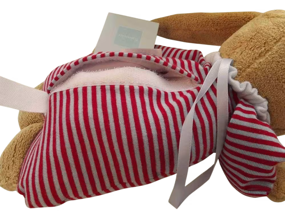 Baby - Spieluhr, Kuschelhase von Trousselier, Guten Abend Gute Nacht v. Brahms - Trousselier Kuschelhase Rückseite