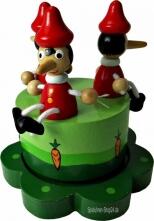 Spieluhr - Der hölzerne Pinocchio, mit schlenkernden Armen und Beinen