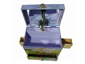 Drachenschloss - Dragon′s Castle Spieluhr, Sicht von oben in geöffnete Spieluhr