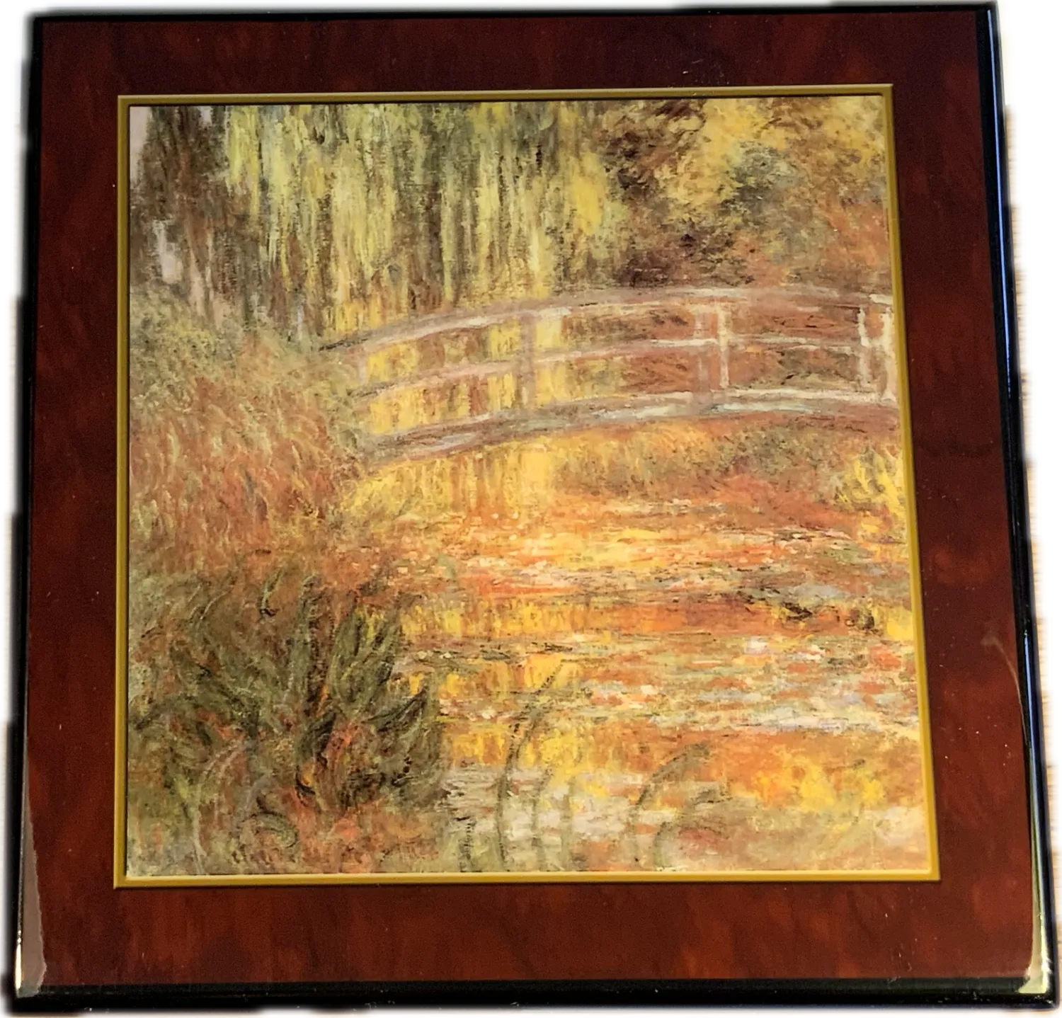 Erwachsene - Spieluhr, Schatulle Bild Monets Garten ,Wassermusik v. Händel - Spieluhr von oben