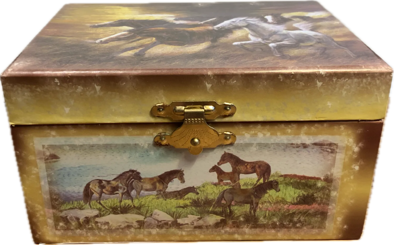 Kinder-Spieluhr, Wilde Mustangs, Melodie Bruder Jakob - Spieluhr von vorne
