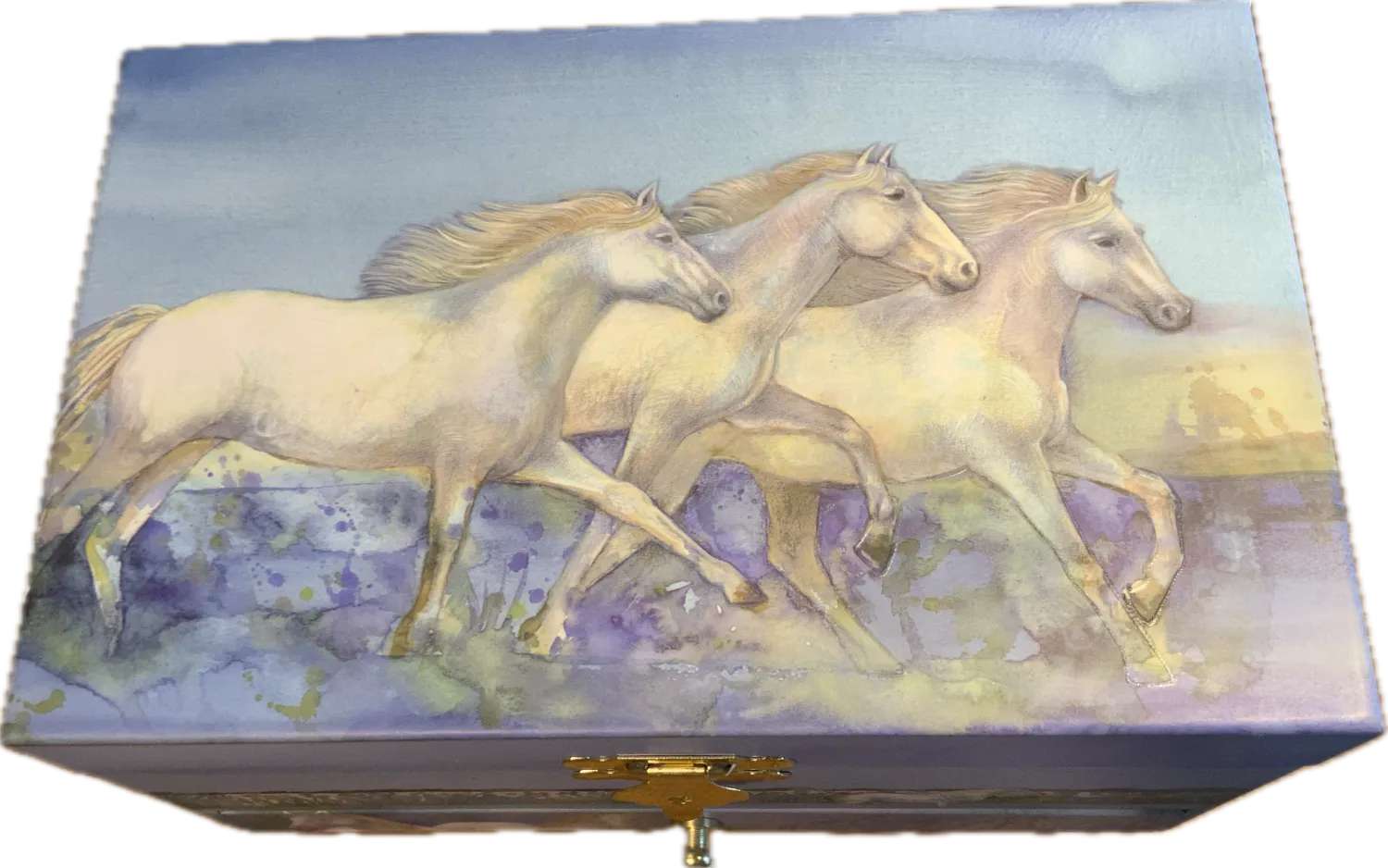 Kinder - Spieluhr auch für Erwachsene , Pferde der Camargue© von Trousselier, Lullaby von F. Schubert - Spieluhr von oben