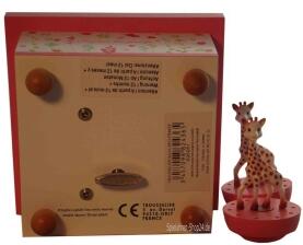 Trousselier Spieluhr Holz  "Sophie The Giraffe  ", Ansicht Unterseite mit Aufziehmechanismus