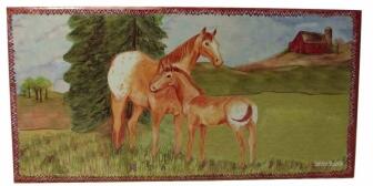 Kinder-Spieluhr, Pferd mit Fohlen - drehendes Pferd
