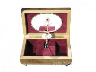 Schatulle Böhme Music mit Blumenintarsien und drehender Ballerina