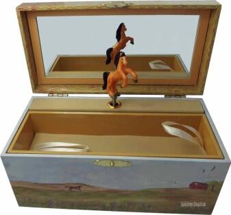 Kinder-Spieluhr, Pferd mit Fohlen - drehendes Pferd