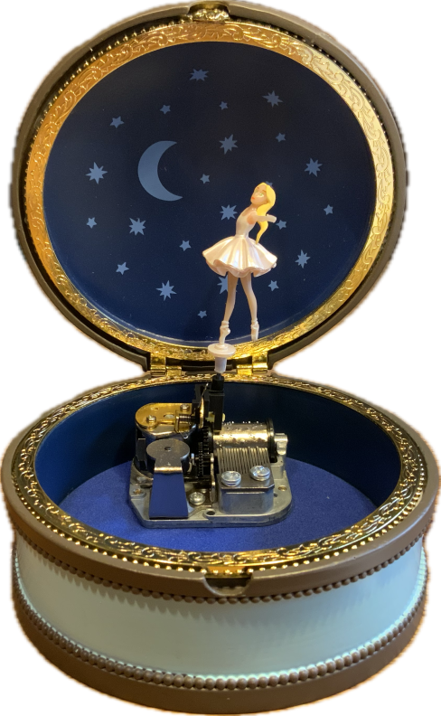 Spieluhr von vorne geöffnet