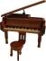 Holz-Flügel mit Spieluhr von Böhme Music, detailgetreu, vorn geöffnet