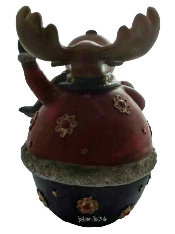 Weihnachtliche Elch-Spieluhr Rudolph, Rückseite