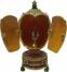 Spieluhr Fabergè Stil Schmuckei, geöffnet, prunkvoll mit Sicht auf rot-goldfarbene Krone