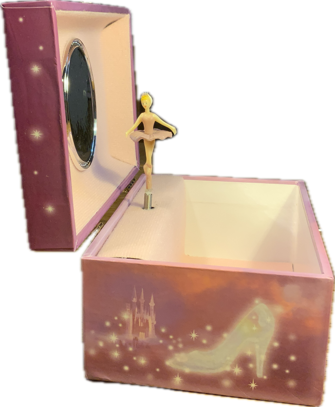 Spieluhr seitlich geöffnet