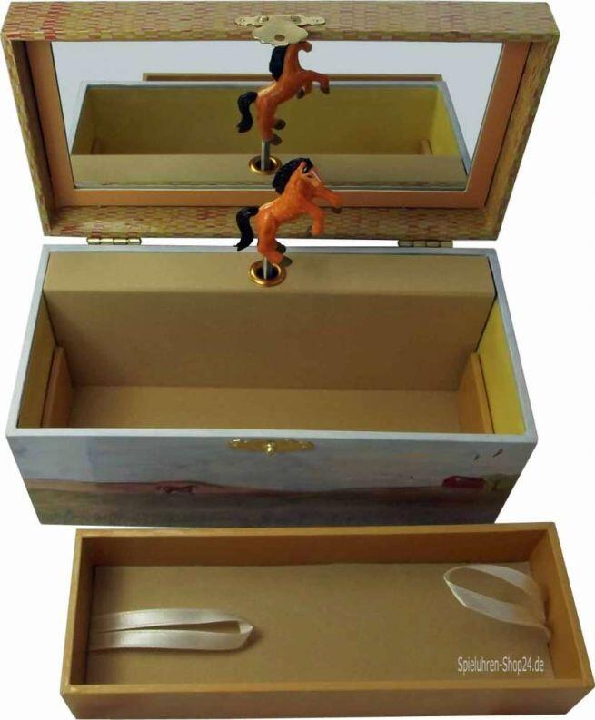 Kinder-Spieluhr, Pferd mit Fohlen - drehendes Pferd