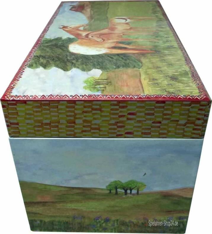 Kinder-Spieluhr, Pferd mit Fohlen - drehendes Pferd