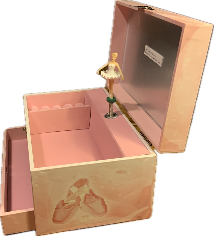 Spieluhr seitlich geöffnet