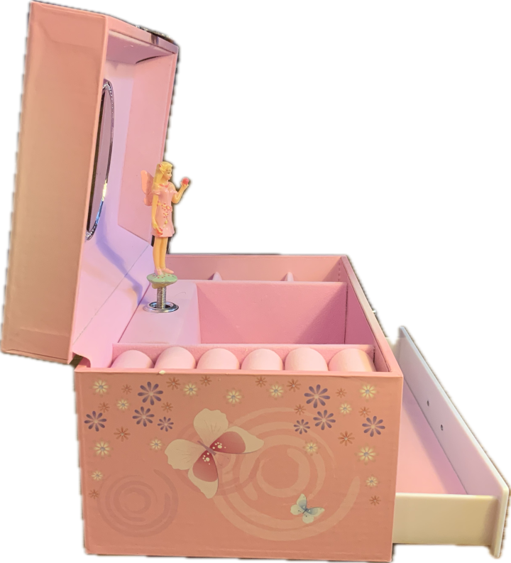 Spieluhr seitlich geöffnet