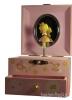 Zartrosa Kinder -Spieluhr,Prinzessin mit Hund,drehende Figur