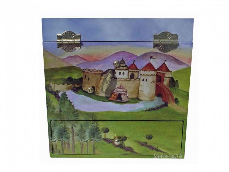 Drachenschloss - Dragon′s Castle Spieluhr, Rückseite geschlossene Spieluhr