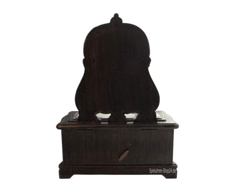 Schmuckkommode mit Spieluhr, Spiegel u Tänzerin, Ansicht Rückseite