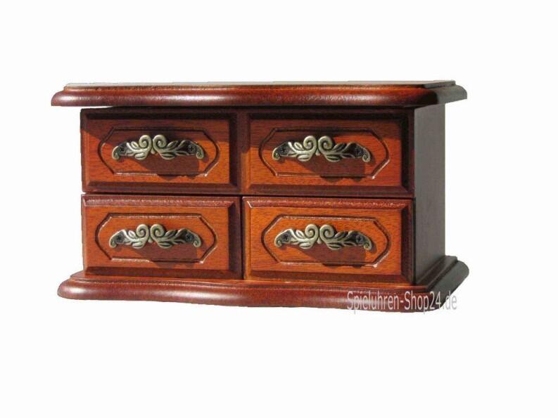 Schmucktruhe Holz mit Ballerina, Vorderansicht geschlossen