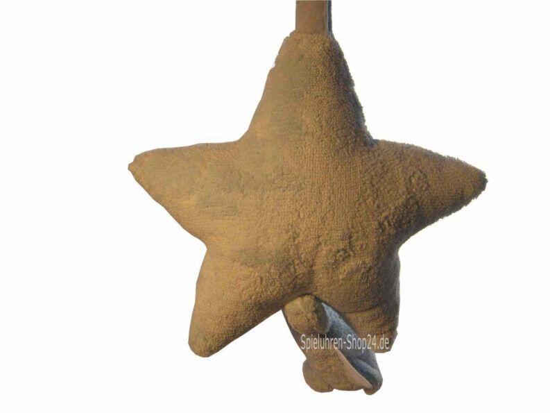 Musik Plüsch Spieluhr Stern mit Engelshase hellblau, Ansicht Stern von vorn