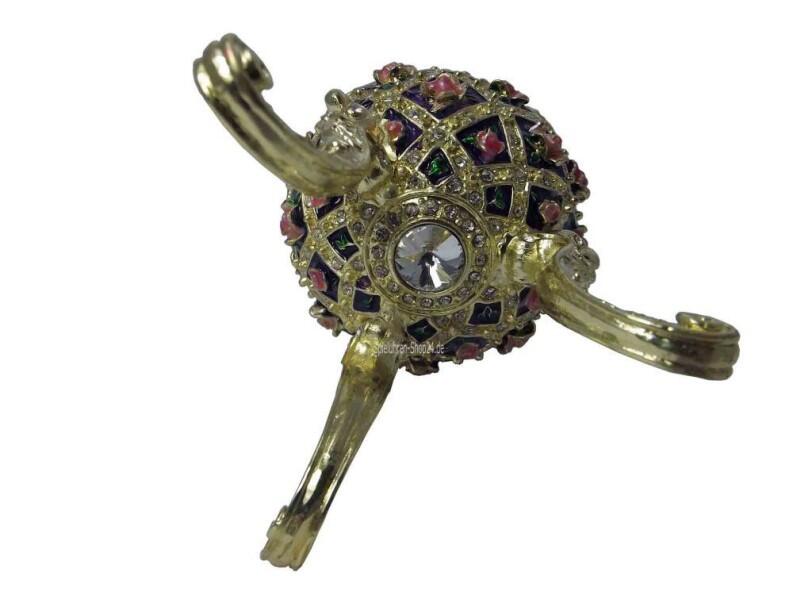 Blumendesign Schmuckei im Stil Fabergès mit Spieluhr, Zierstein an unterer Rundung