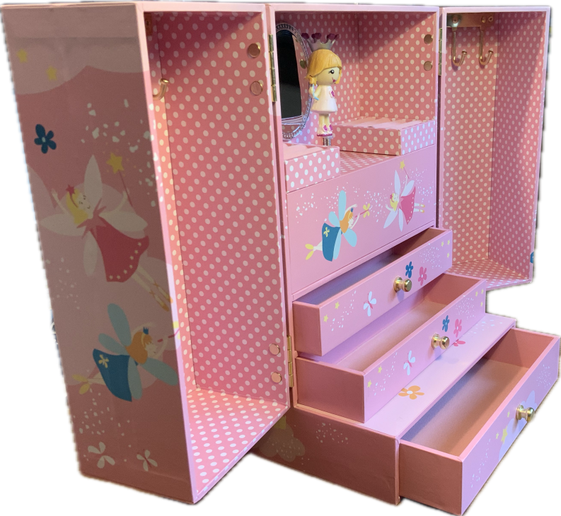 Spieluhr seitlich geöffnet