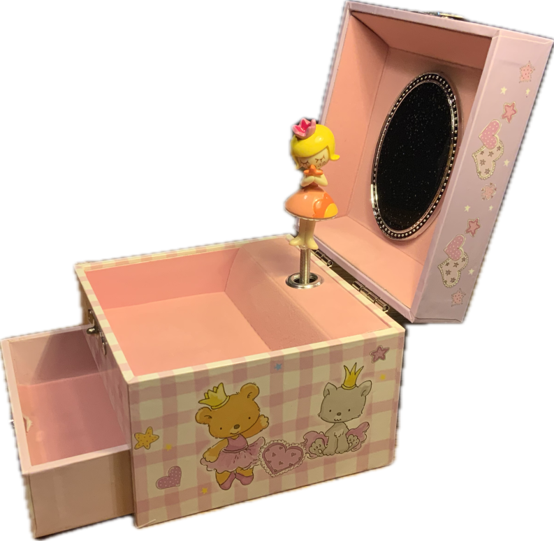 Spieluhr seitlich geöffnet