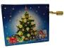 Hand-Kurbelspielwerk Weihnachten mit Weihnachtsbaum Motiv