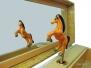 Kinder-Spieluhr, Pferd mit Fohlen - drehendes Pferd